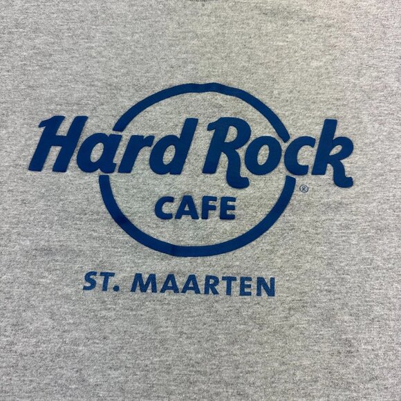 Hard Rock CAFE St. Marten Shirt Men Extra Large XL Gray Puff Print Logo T-Shirt - Picture 3 of 6